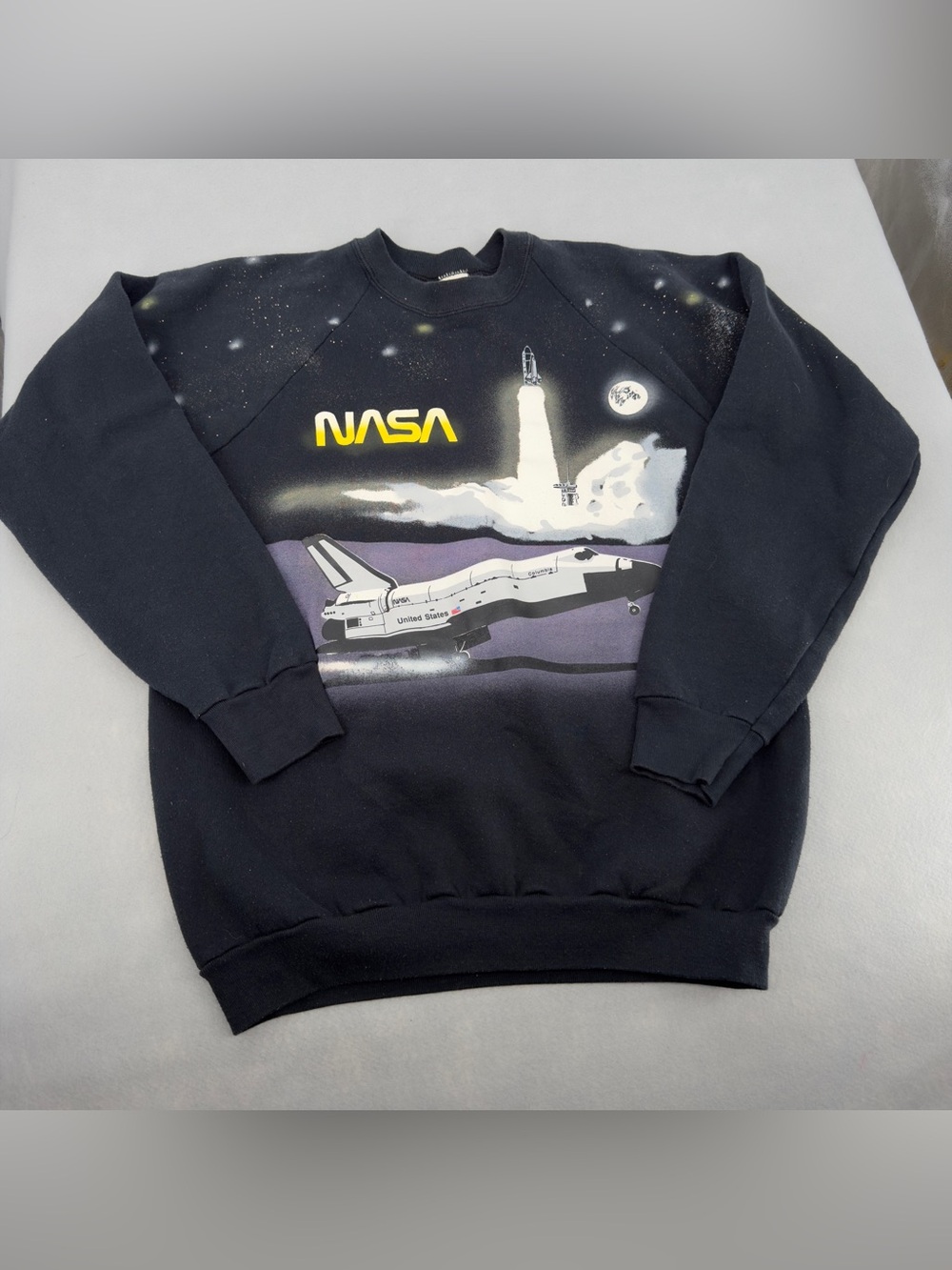 Vintage Fruit of the Loom NASA Printed Crewneck Sweater XL Mens Made in USA